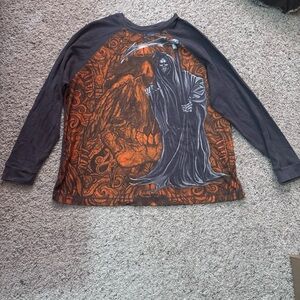 Skully grim reaper long sleeve tee size XL